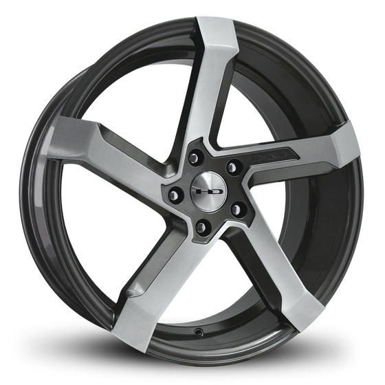 HD Wheels Passenger Car Wheels 20x8.5 | 5x114.3 | et35mm | 6.1 in | 73.1mm HD Wheels Kink | Gunmetal with Brushed Face