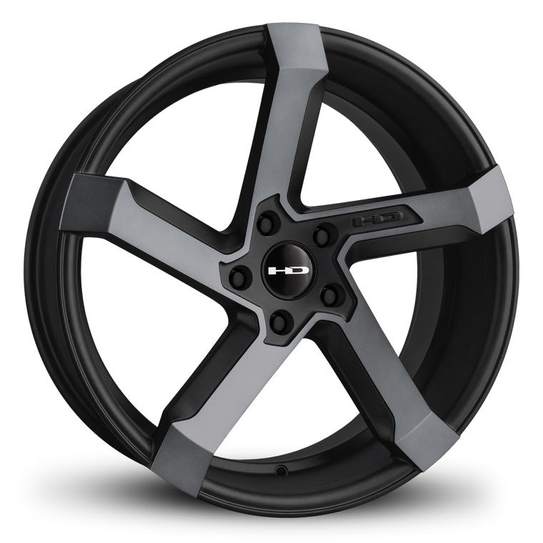 HD Wheels Passenger Car Wheels 20x8.5 | 5x114.3 | et35mm | 6.1 in | 73.1mm HD Wheels Kink | Satin Gunmetal Machined Face with Grey Clear