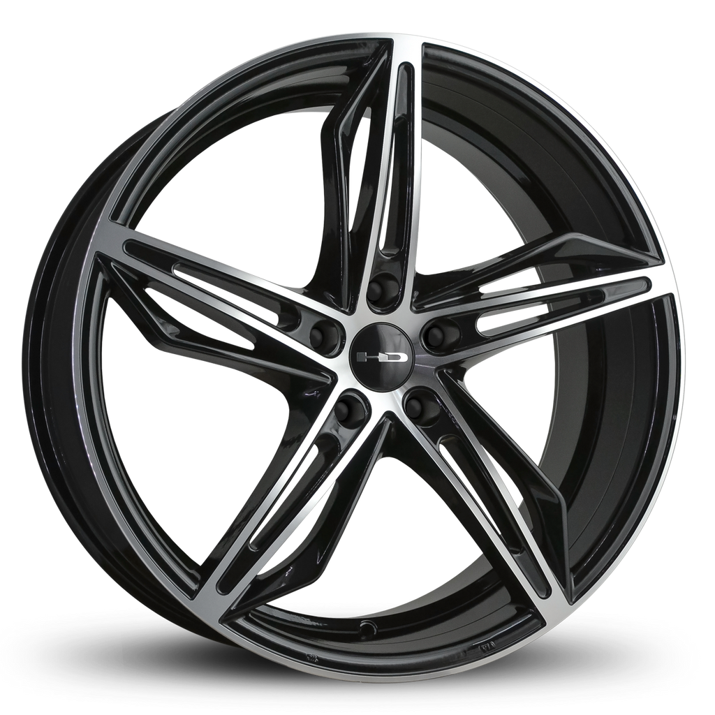 HD Wheels Passenger Car Model Fly Cutter | Gloss Black with Custom Wheel Rims 5x114.3 5x4.50 18x8.0, 20x8.5 Inch
