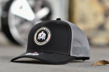 Load image into Gallery viewer, Klassik Rader Wheels Official Richardson 112 Snap Back Trucker Style Hat in Gray &amp; Black