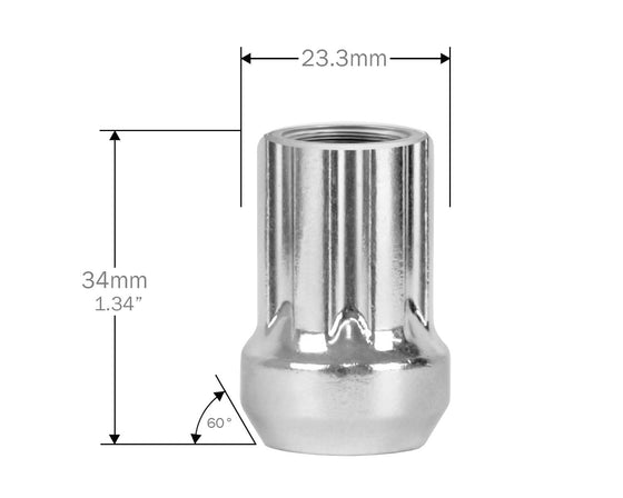 Perfectly Tight 7-Spline Lug Nuts Large Diameter Spline Lug Nuts O/E