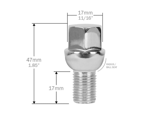 Perfectly Tight Lug Bolts Radius Seat Short Lug Bolts for Classic VW & Porsche