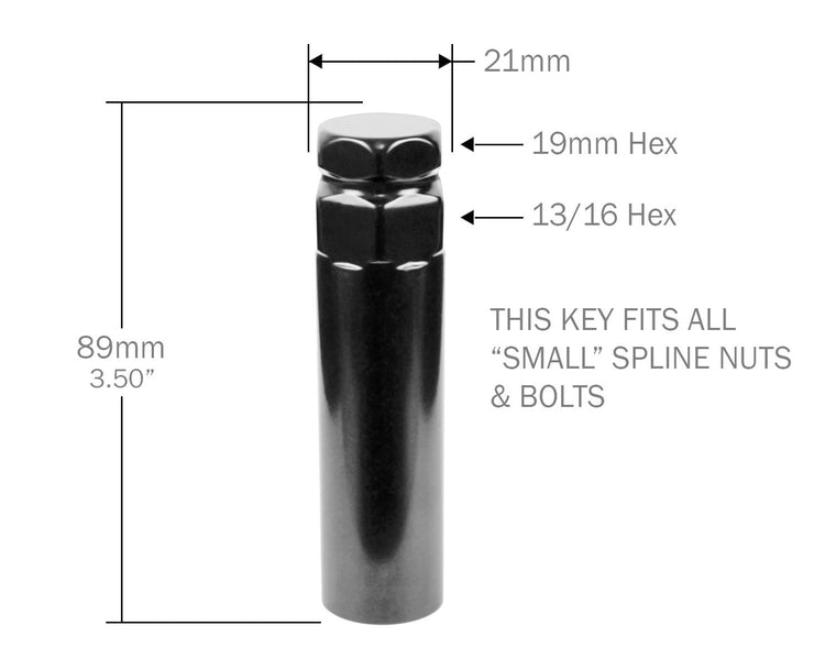 Perfectly Tight Spline Keys Small ( SPLKEY-S ) Replacement 7-Spline Lug Key - For Small Diameter Lugs