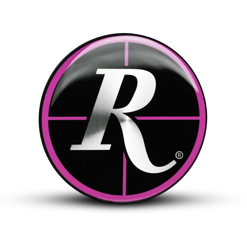 Remington Off-Road 44.5mm ( Fits ATV & GOLF Caps Only ) / PINK Remington Off-Road Wheels Replacement "CROSSHAIRS" Colored Logos