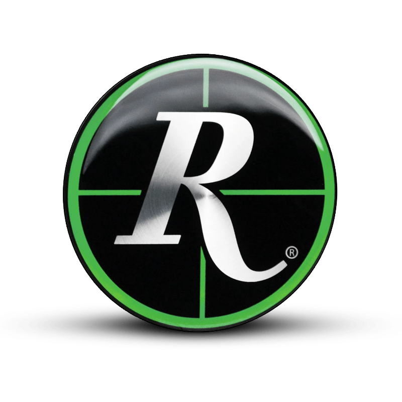 Remington Off-Road 44.5mm ( Fits ATV & GOLF Caps Only ) / REMINGTON GREEN Remington Off-Road Wheels Replacement "CROSSHAIRS" Colored Logos
