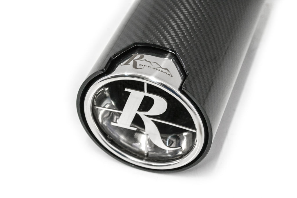Remington Off-Road Exhaust Tips 2.5 Inch Inlet / 5.0 Inch Tip Remington® Off-Road Edition "Carbon Scope" Universal Exhaust Tips